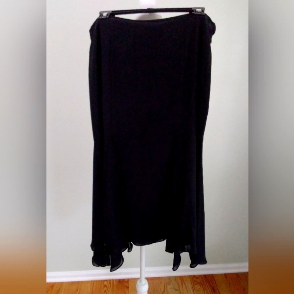 2/$15 Chaps Midi Handkerchief Hem Skirt